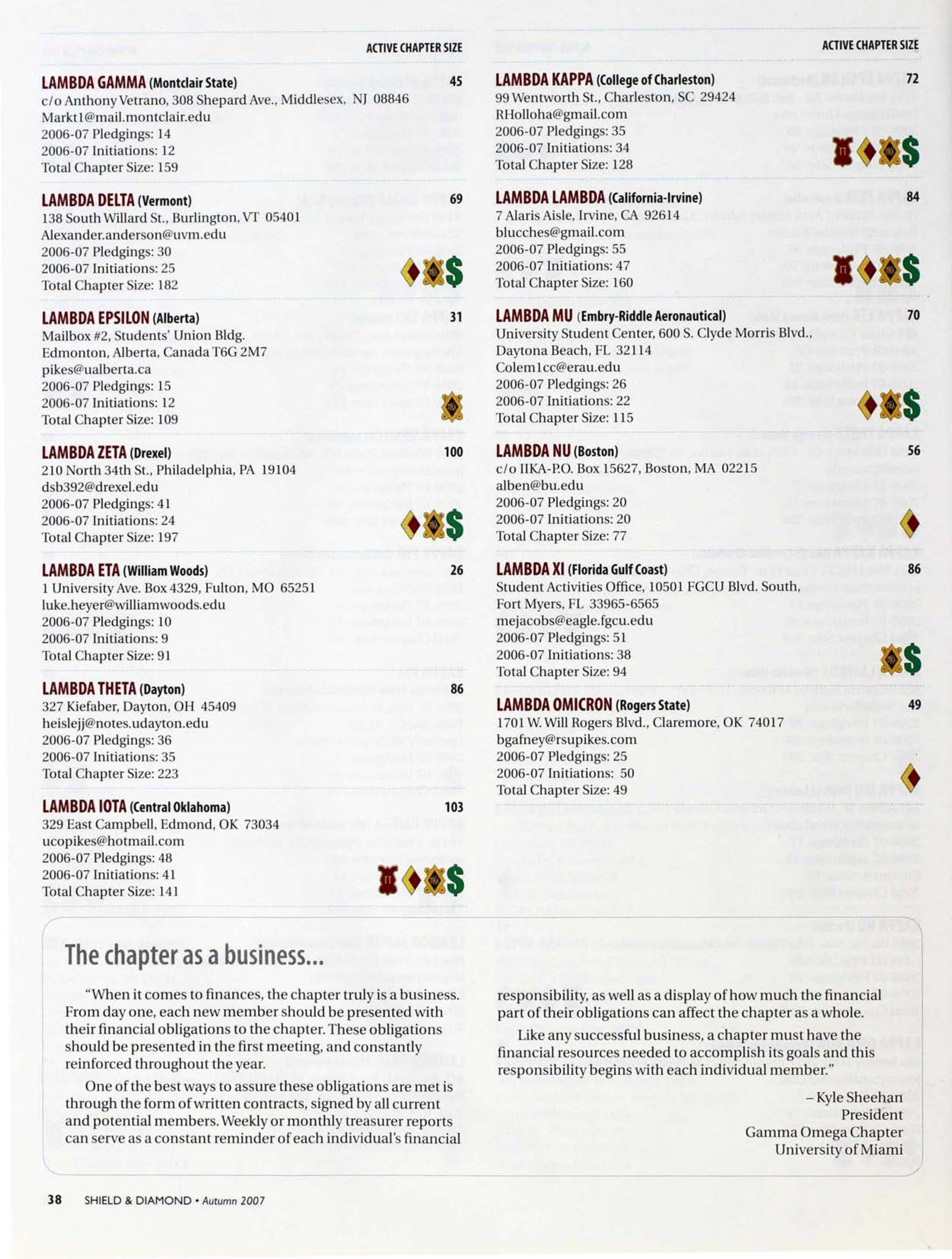 The Chapter As A Business